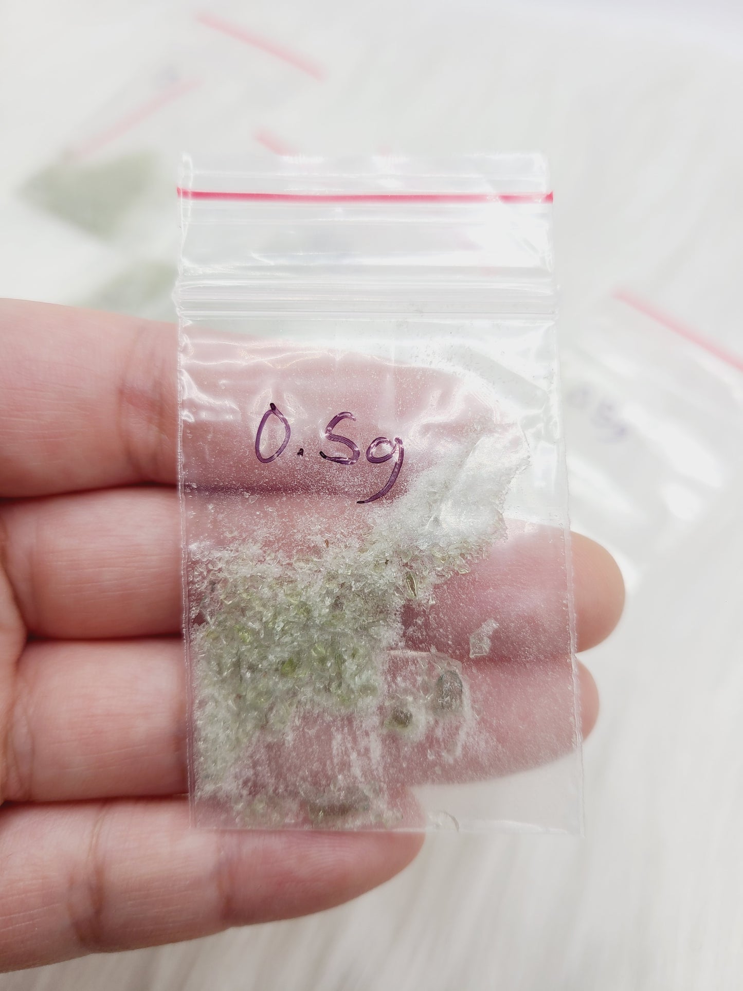 *BUNDLE DISCOUNT Moldavite Dust/Mini Shards baggie (1 gram)