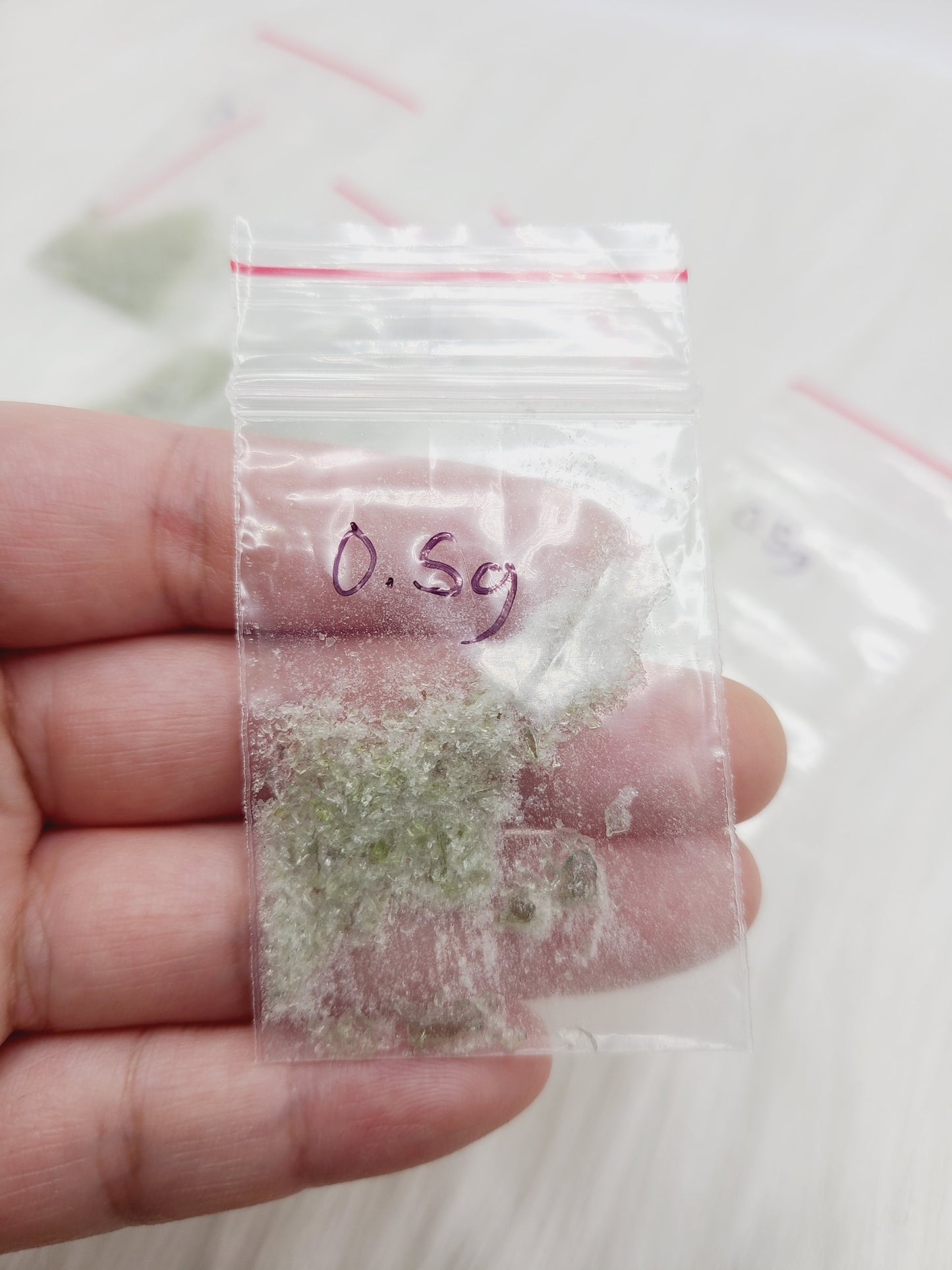 *BUNDLE DISCOUNT Moldavite Dust/Mini Shards baggie (1 gram)
