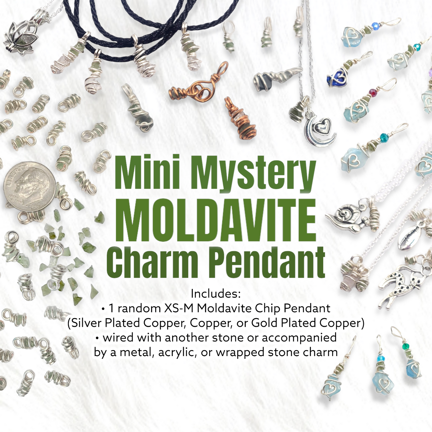 *WHOLESALE XS-M RANDOM Mini Moldavite Charm Mystery Pendant