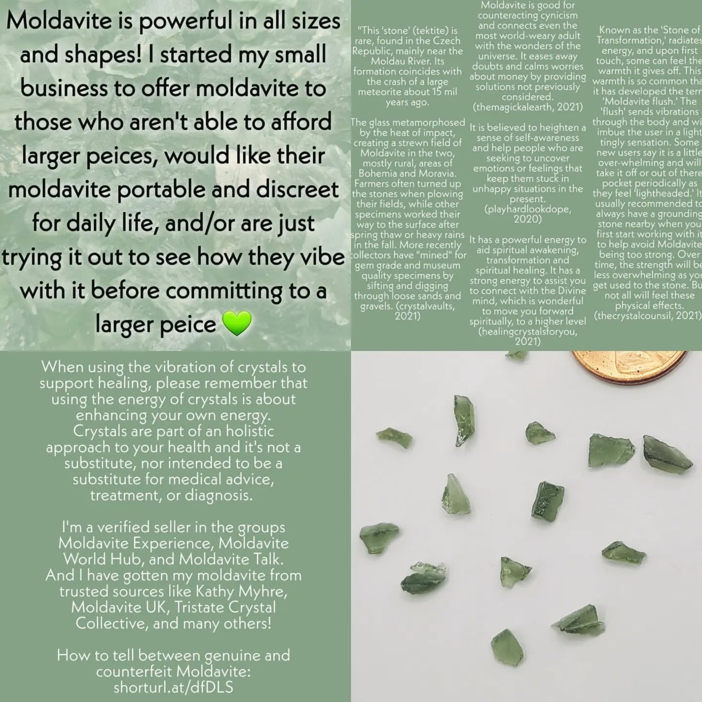 *WHOLESALE 10pcs XS-S Mini Moldavite Shard Charms