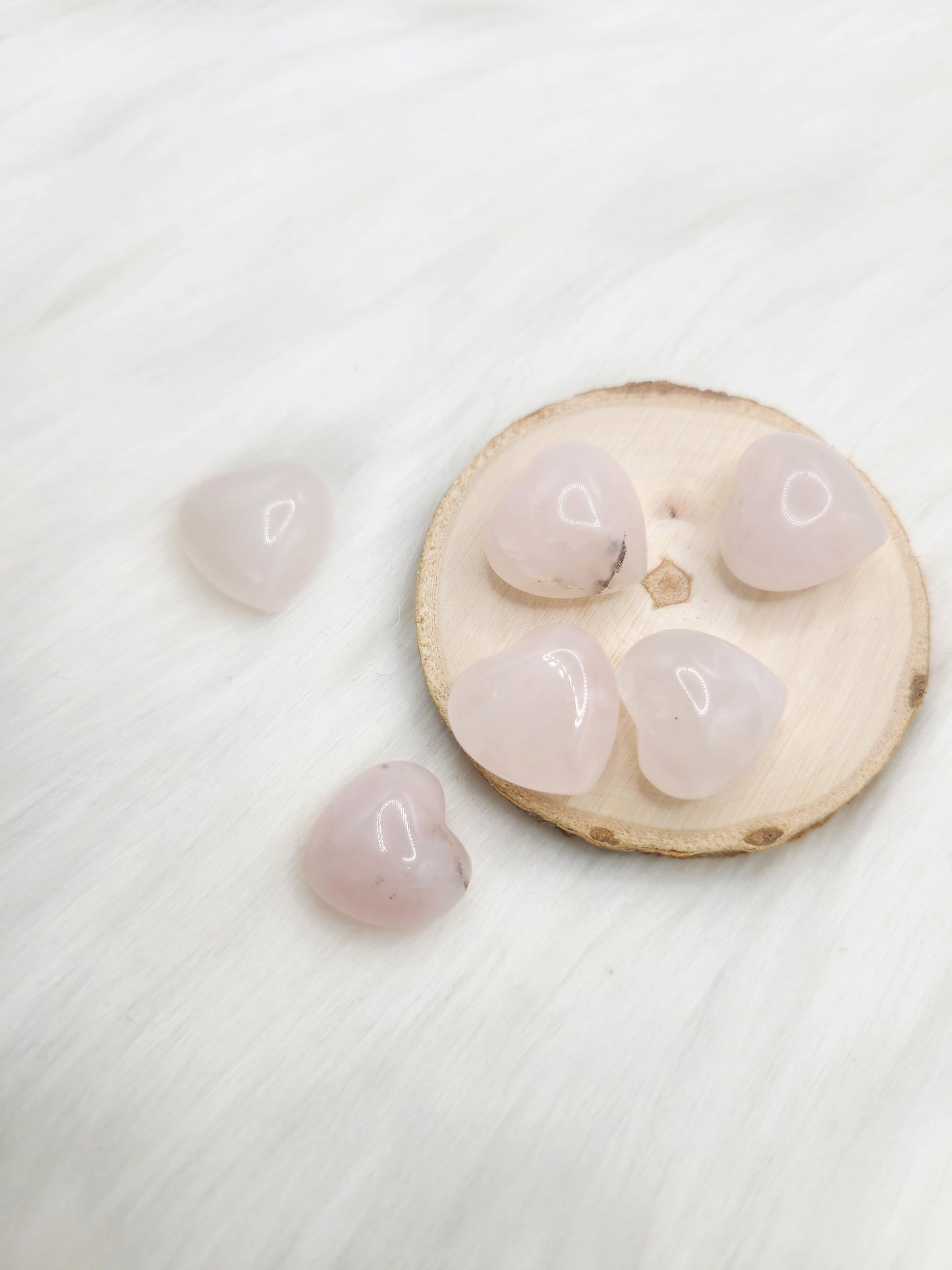 Small Rose Quartz Hearts