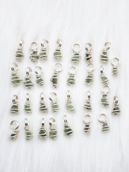 *WHOLESALE Small-Med Moldavite Pendants in Silver Plated Copper Wire